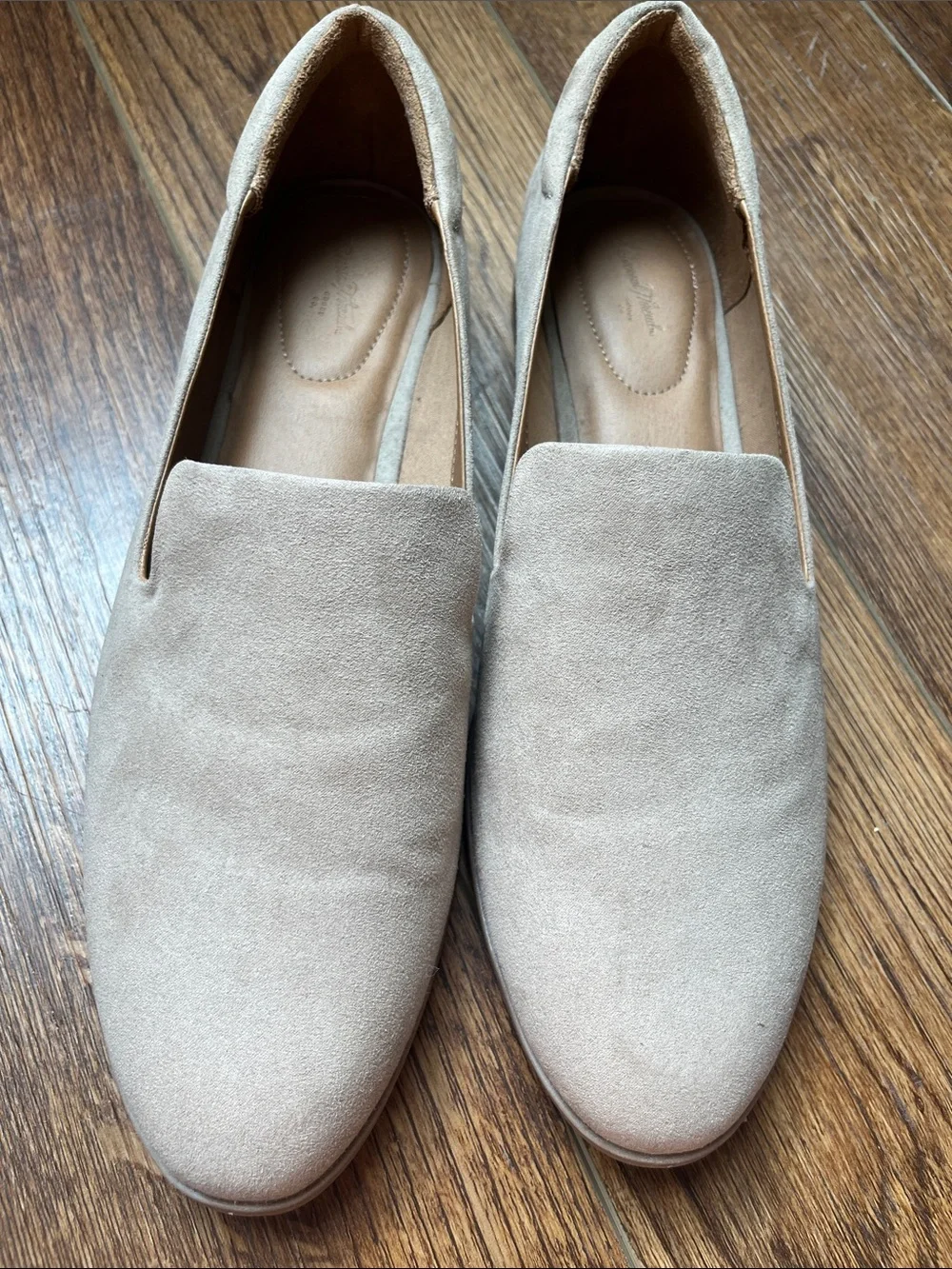 Women’s Taupe Suede Slip On Flats- Size 13